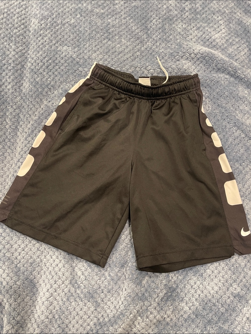 Nike Black Kids Athletic Shorts with White Side Panels